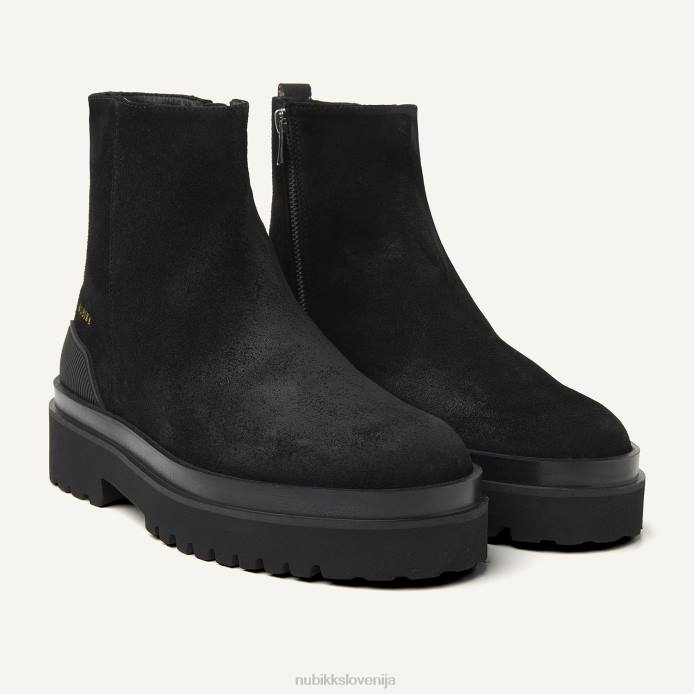 čevlje moški Nubikk škornji iz semiša ethan nolan BB4810 Črna