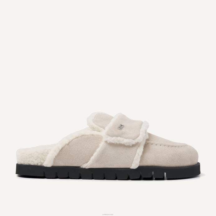 čevlje ženske Nubikk plišasti copati iz semiša s krznom BB48101 bež