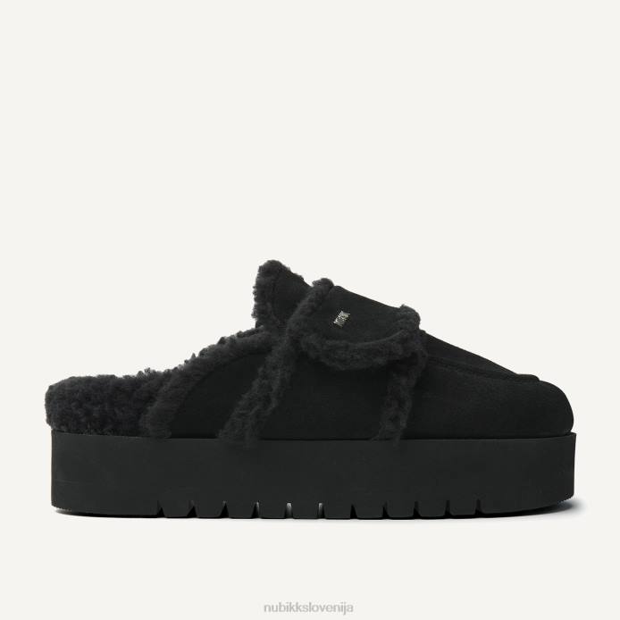 čevlje ženske Nubikk teddy natikači iz krokarjevega krzna BB4899 Črna